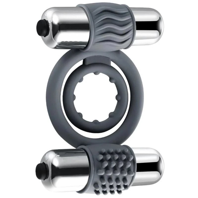 Farruz Shequ Double Bullet Çift Uyarıcılı Titreşimli Penis Halkası