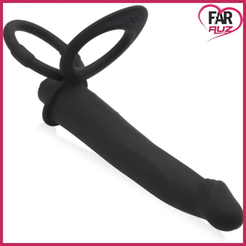 Farruz 10 Fonksiyonlu Titreşim Double Penis Halkalı Anal Plug