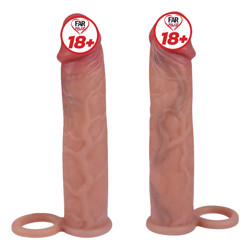 Farruz 19 Cm Halkalı Ultra Çift Katmanlı Testisli Penis Kılıfı