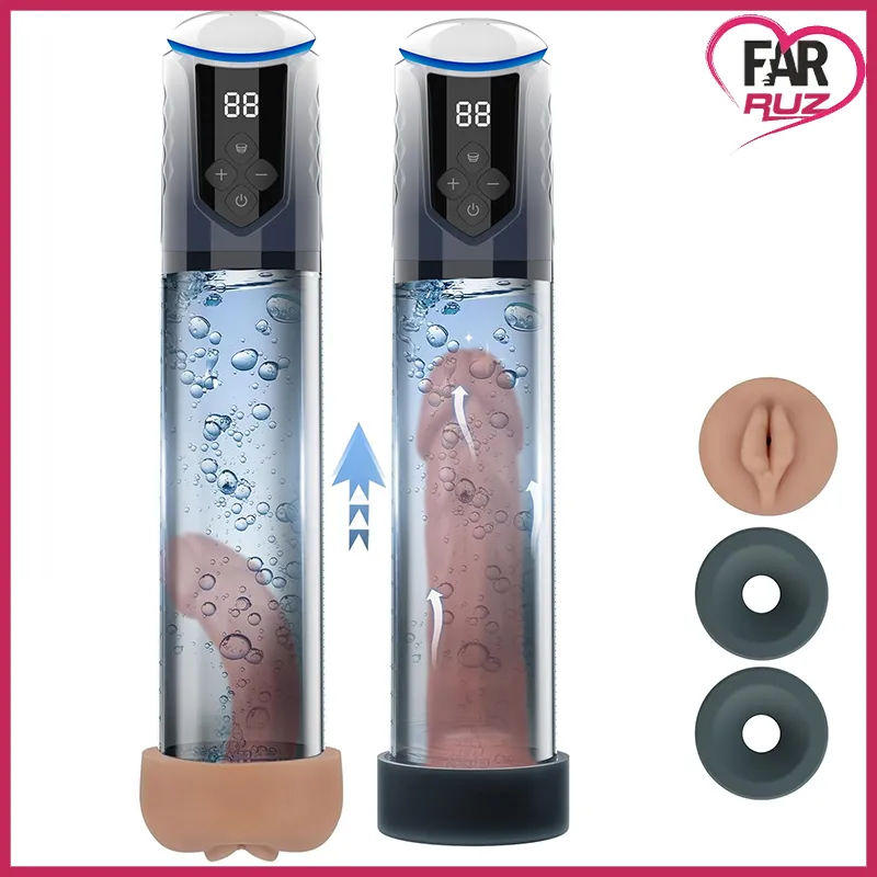 Farruz 3'ü 1 Emişli Su Pompası Mastürbatör ve Vajinalı Penis Pompası