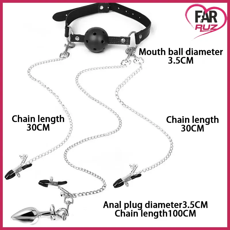 Farruz BDSM 4’ü 1 Arada Bondage ve Anal Plug Esaret Seti