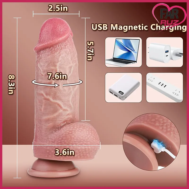 Farruz Big Huge Kalın Çift Katmanlı Hareketli Thick Vibratör