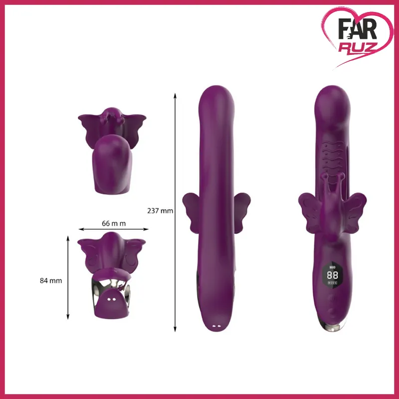 Çiftler İçin Bunny Butterfly Tavşan ve Kelebek Vibratör