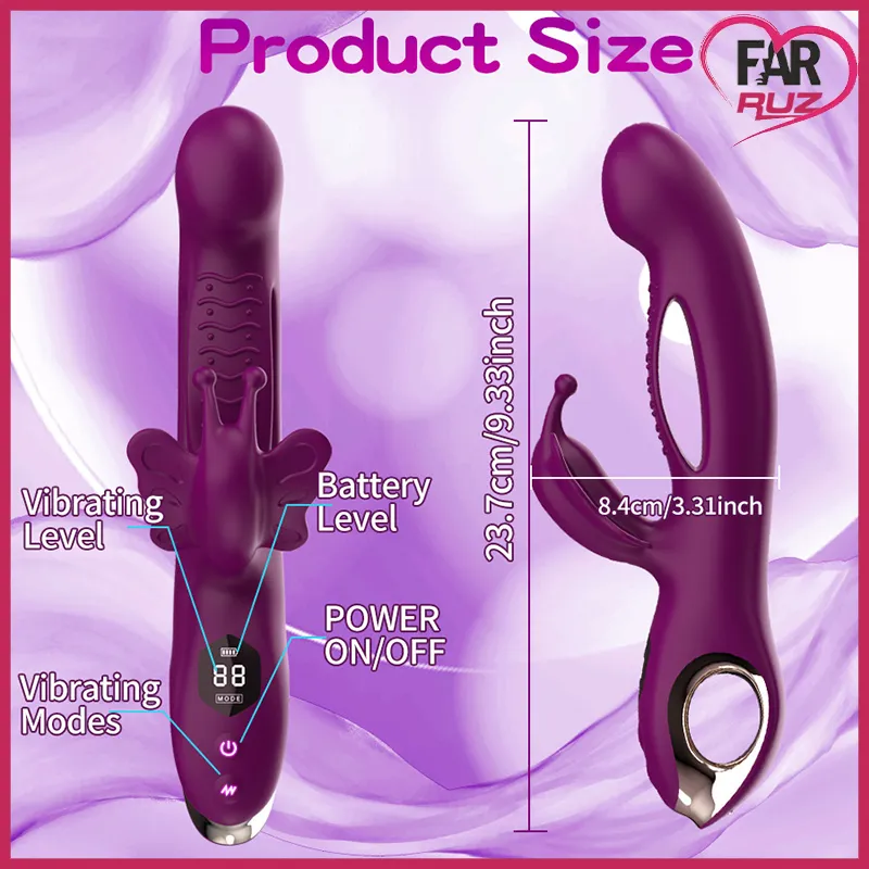 Çiftler İçin Bunny Butterfly Tavşan ve Kelebek Vibratör