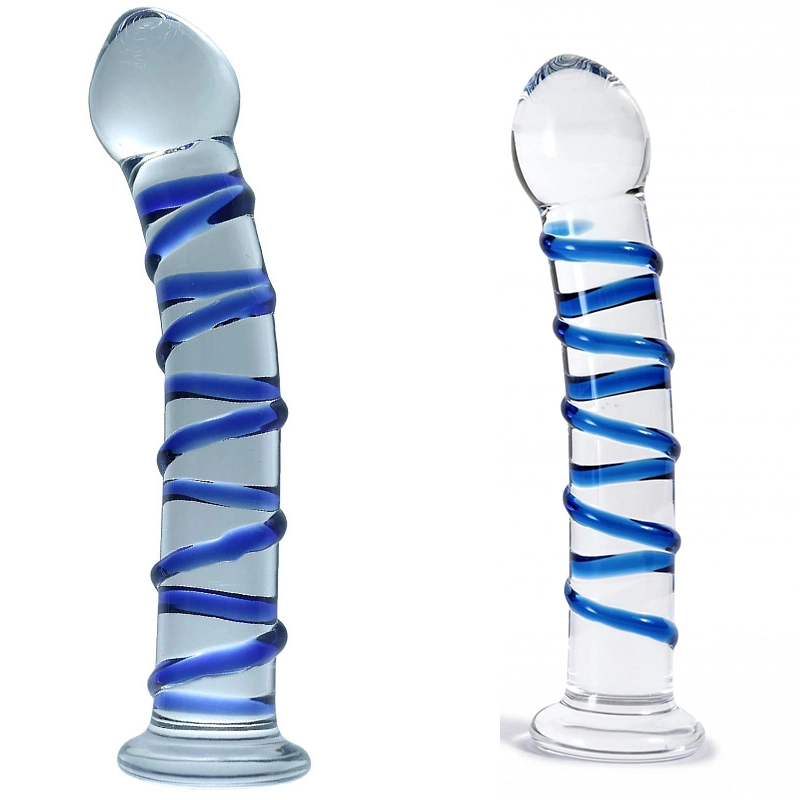 Farruz Koleksiyonluk Mavi Burgulu Cam Dildo