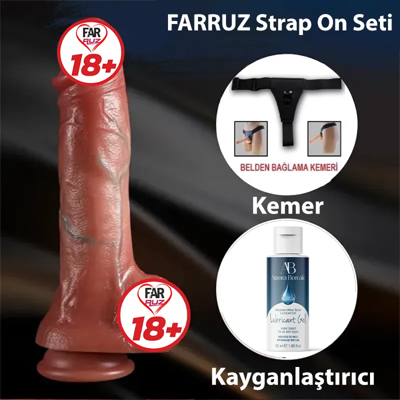 Farruz Satisfaction Real Ball Çift Katmanlı Strap On Seti
