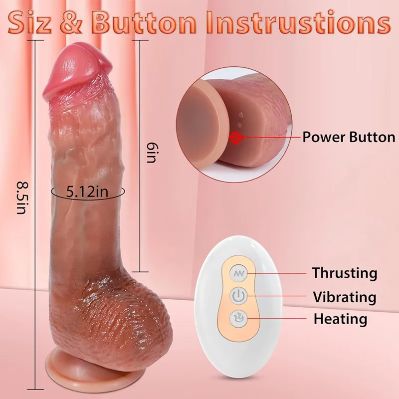 Farruz Shark İleri Geri Hareketli Isıtmalı Titreşimli Dildo