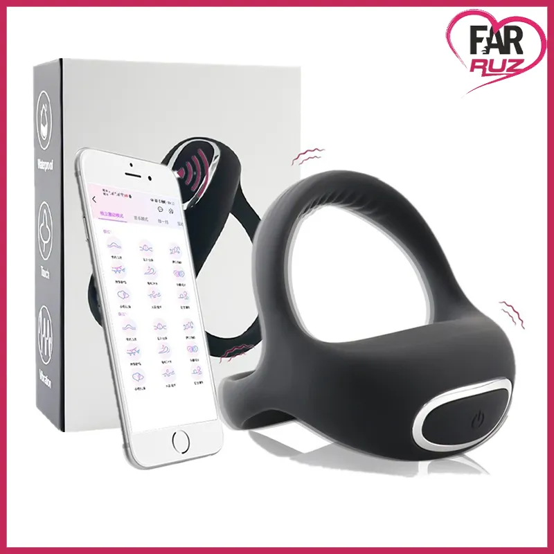 Farruz Telefon Uygulamalı 10 Modlu Şarjlı Titreşimli Penis Halkası