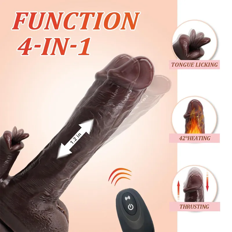 Farruz Tongued Dark Hareketli Isıtmalı Titreşimli Dildo