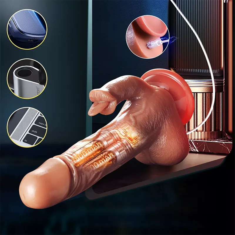 Tongued İleri Geri Hareketli Isıtmalı Titreşimli Tavşan Dildo