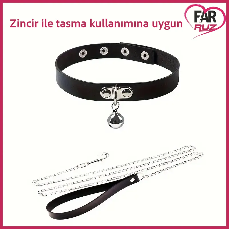 Gotik Punk Tarz Ayarlanabilir Zilli Choker