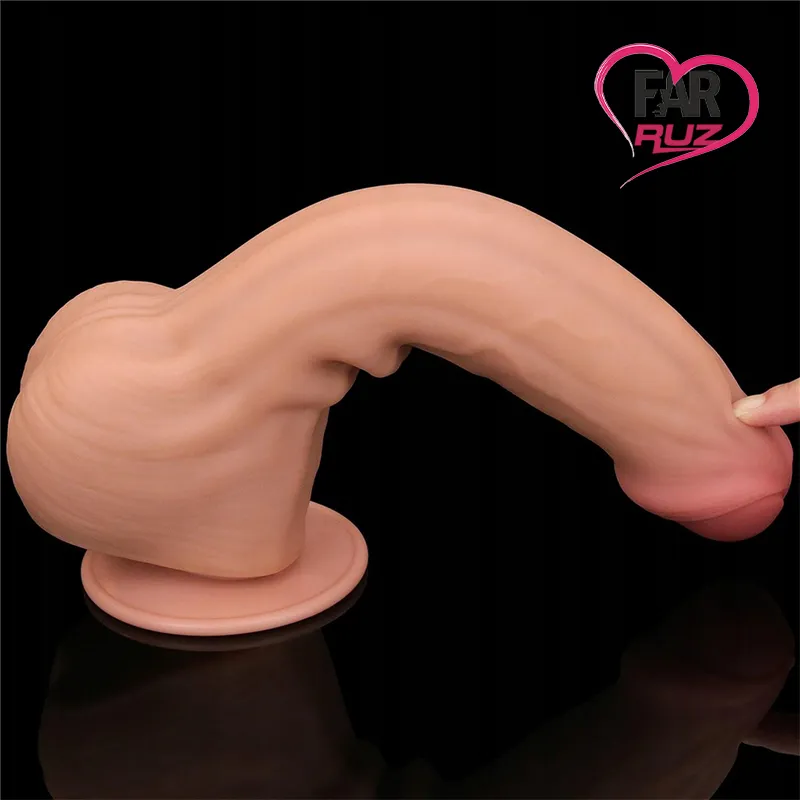 Lovetoy 29 Cm Çift Katmanlı Kayar Derili Dildo