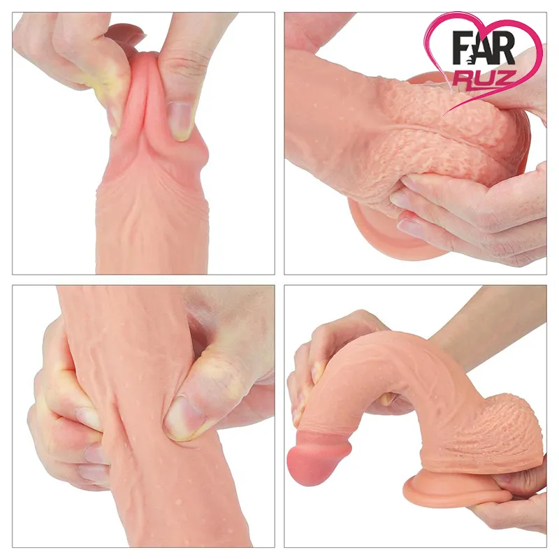 LoveToy Nature Cock 21.5 Cm Çift Katmanlı Platinum Dildo