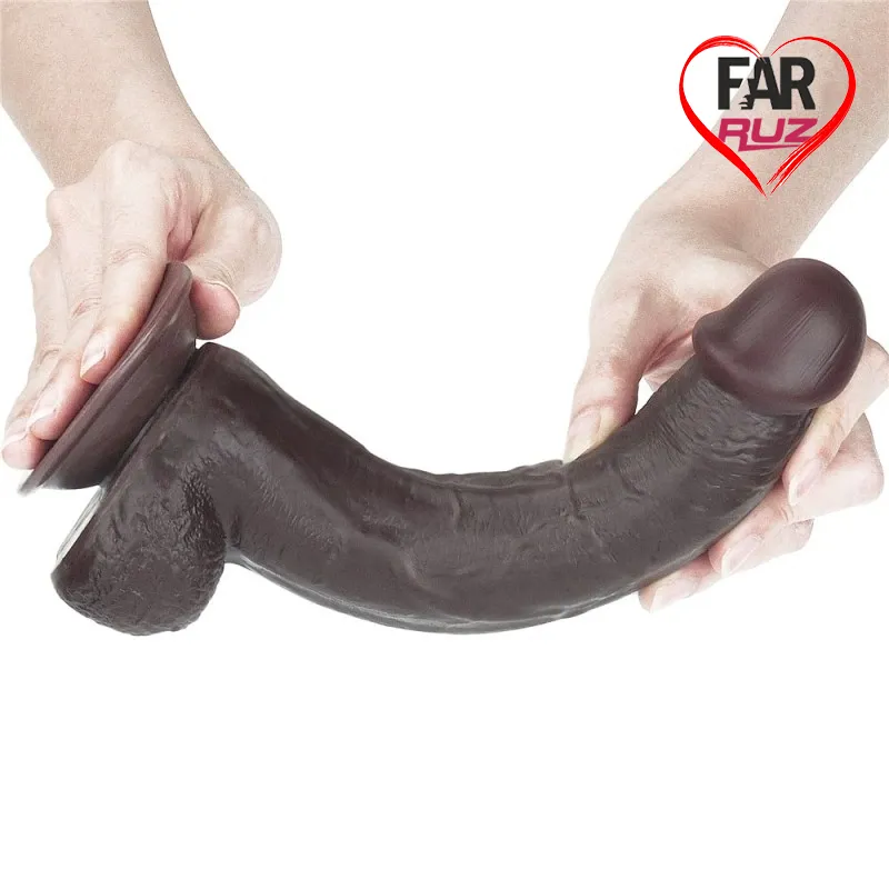 LoveToy Sliding 24 Cm Çift Katmanlı Zenci Dildo