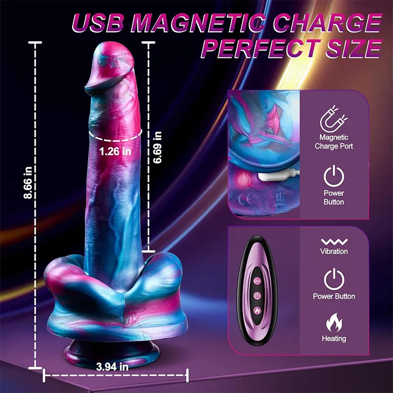 Rainbow Kiss Isıtmalı Rotasyonlu Titreşimli Dildo